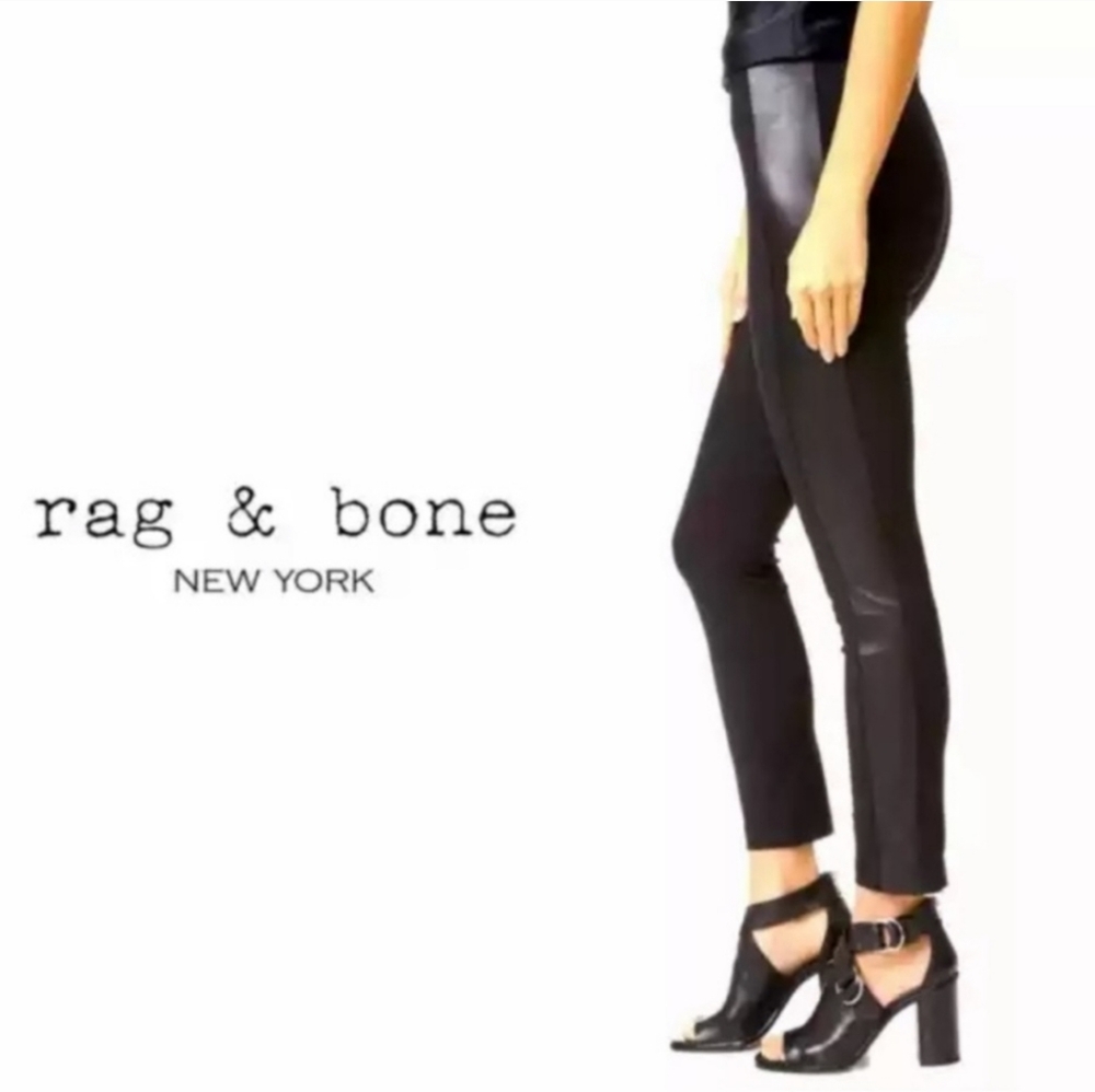 Rag And Bone Dani Leather Stripe Pant Size 2 - image 1